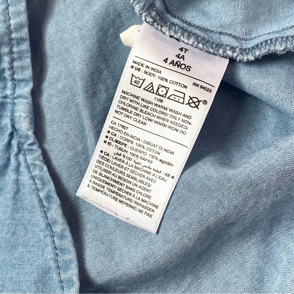 OLD NAVY girls chambray tie-front top - Picture 5 of 7